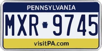 PA license plate MXR9745