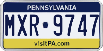 PA license plate MXR9747
