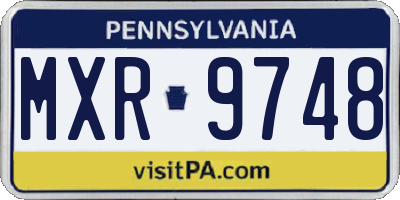 PA license plate MXR9748