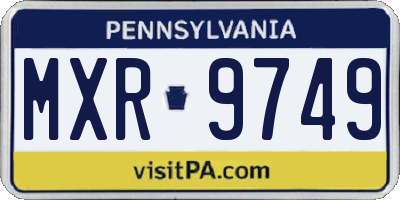 PA license plate MXR9749