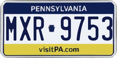 PA license plate MXR9753