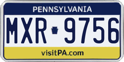 PA license plate MXR9756
