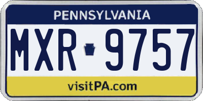 PA license plate MXR9757