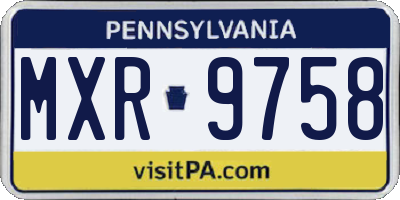 PA license plate MXR9758