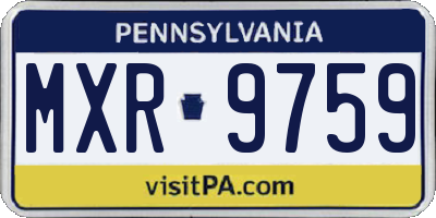 PA license plate MXR9759