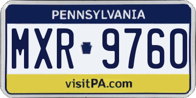 PA license plate MXR9760