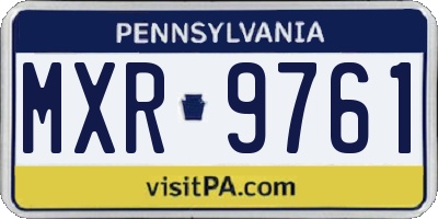 PA license plate MXR9761