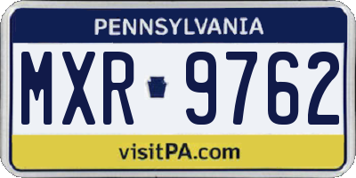 PA license plate MXR9762