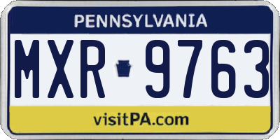 PA license plate MXR9763