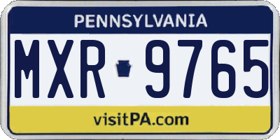 PA license plate MXR9765
