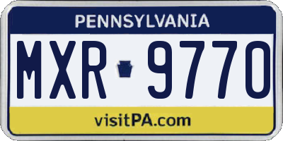 PA license plate MXR9770