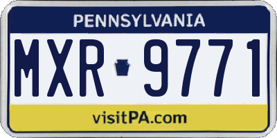 PA license plate MXR9771