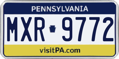 PA license plate MXR9772
