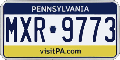 PA license plate MXR9773