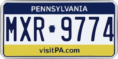 PA license plate MXR9774
