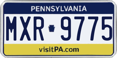 PA license plate MXR9775