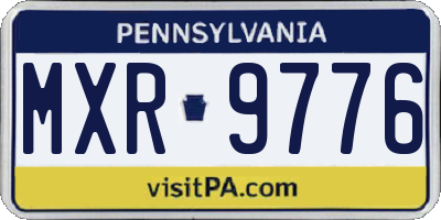 PA license plate MXR9776