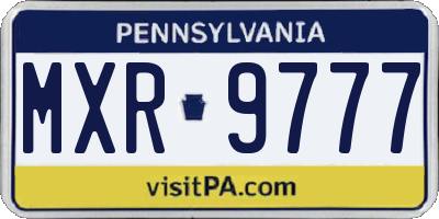 PA license plate MXR9777