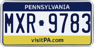 PA license plate MXR9783