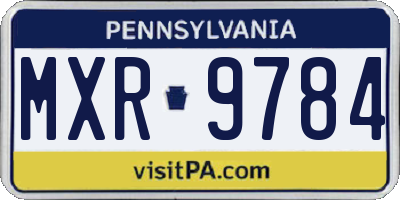 PA license plate MXR9784
