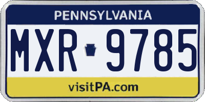 PA license plate MXR9785