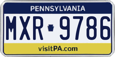 PA license plate MXR9786