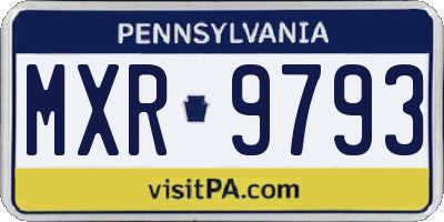 PA license plate MXR9793