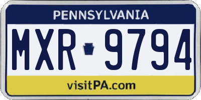 PA license plate MXR9794