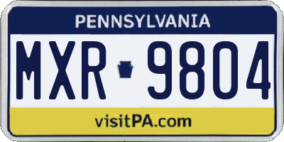 PA license plate MXR9804