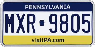 PA license plate MXR9805