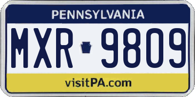 PA license plate MXR9809