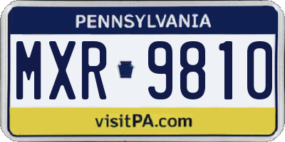 PA license plate MXR9810