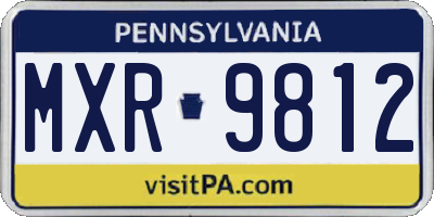 PA license plate MXR9812