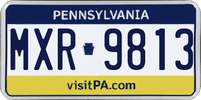 PA license plate MXR9813