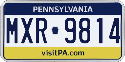PA license plate MXR9814