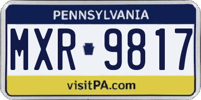 PA license plate MXR9817