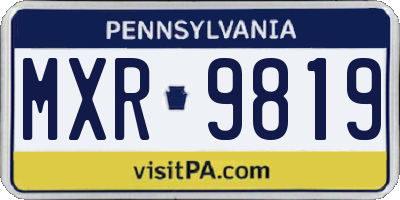 PA license plate MXR9819