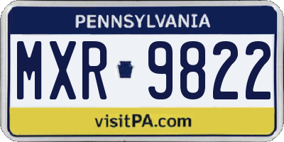 PA license plate MXR9822