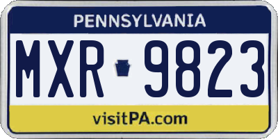PA license plate MXR9823