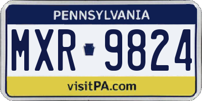 PA license plate MXR9824