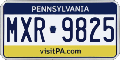 PA license plate MXR9825