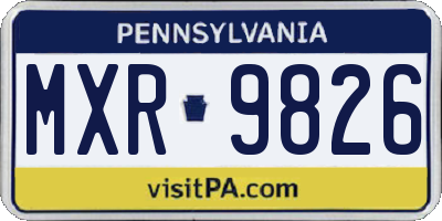 PA license plate MXR9826
