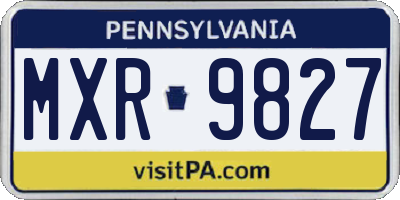PA license plate MXR9827