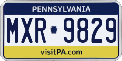 PA license plate MXR9829