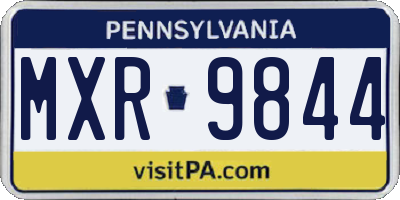 PA license plate MXR9844