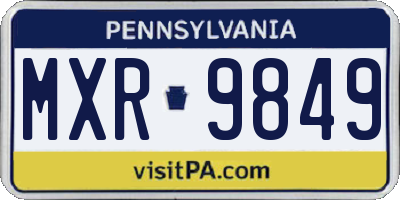PA license plate MXR9849