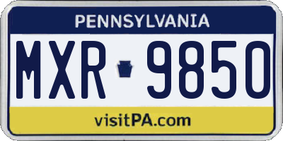 PA license plate MXR9850