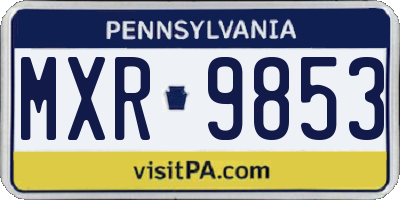 PA license plate MXR9853