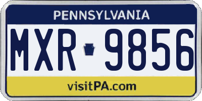 PA license plate MXR9856