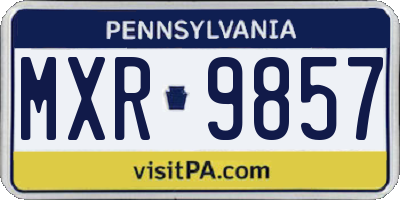PA license plate MXR9857